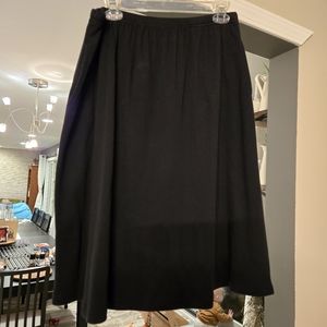 Knit Black Skirt A-line Pockets Petite XL